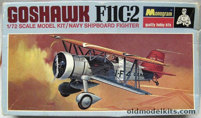 Monogram 1/72 Curtiss F11C-2 Goshawk  - Blue Box Issue (F11C2), PA210-70 plastic model kit